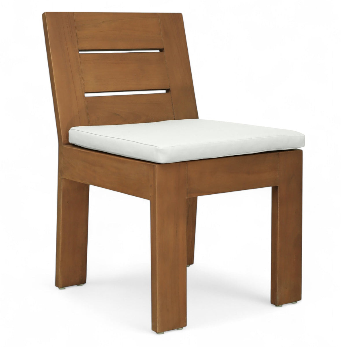Mirella Off-White Water Resistant Fabric Upholstered Outdoor Patio Dining Side Chair, primary product view