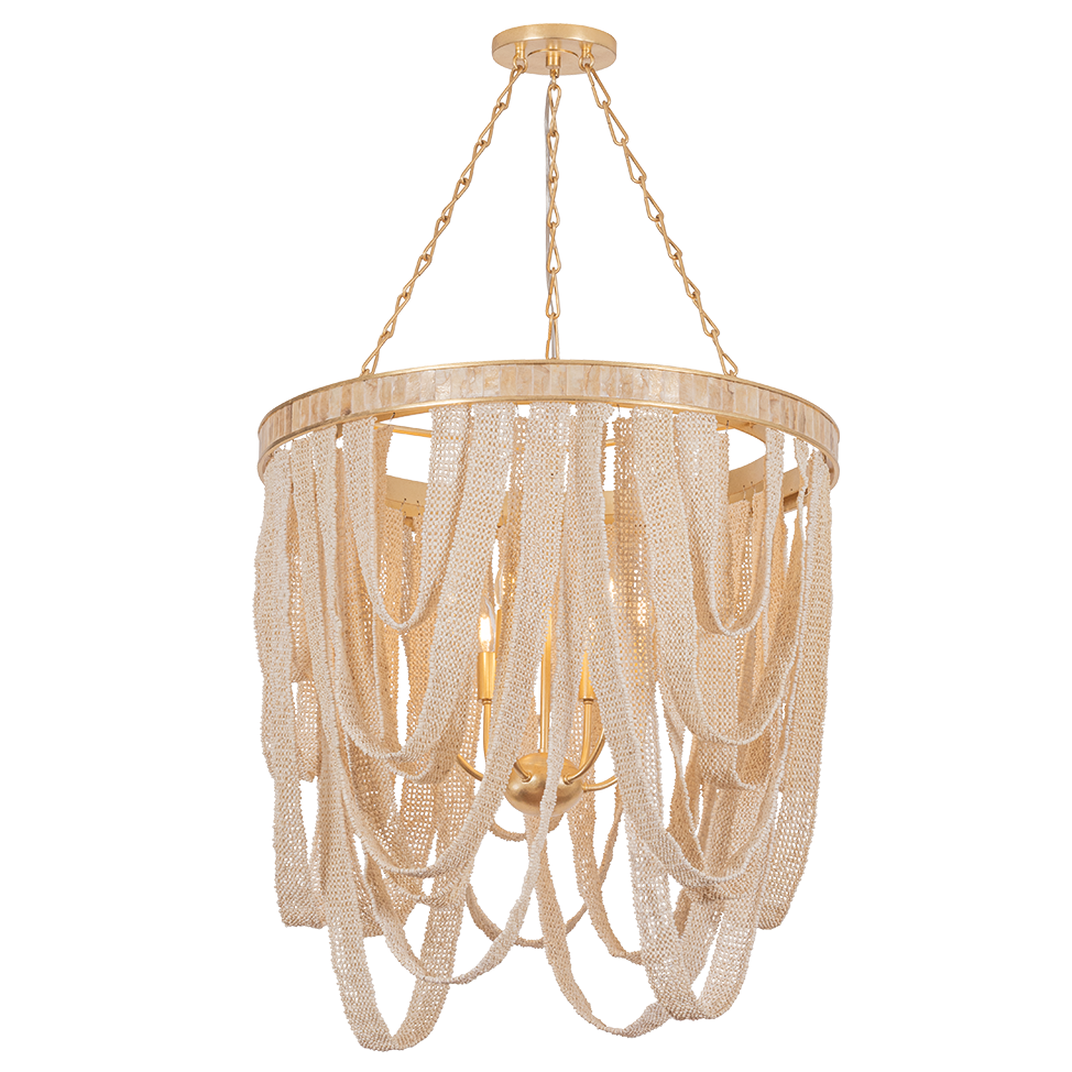 Corbett Lighting Santorini Small Chandelier in Vintage Gold Leaf, primary product view