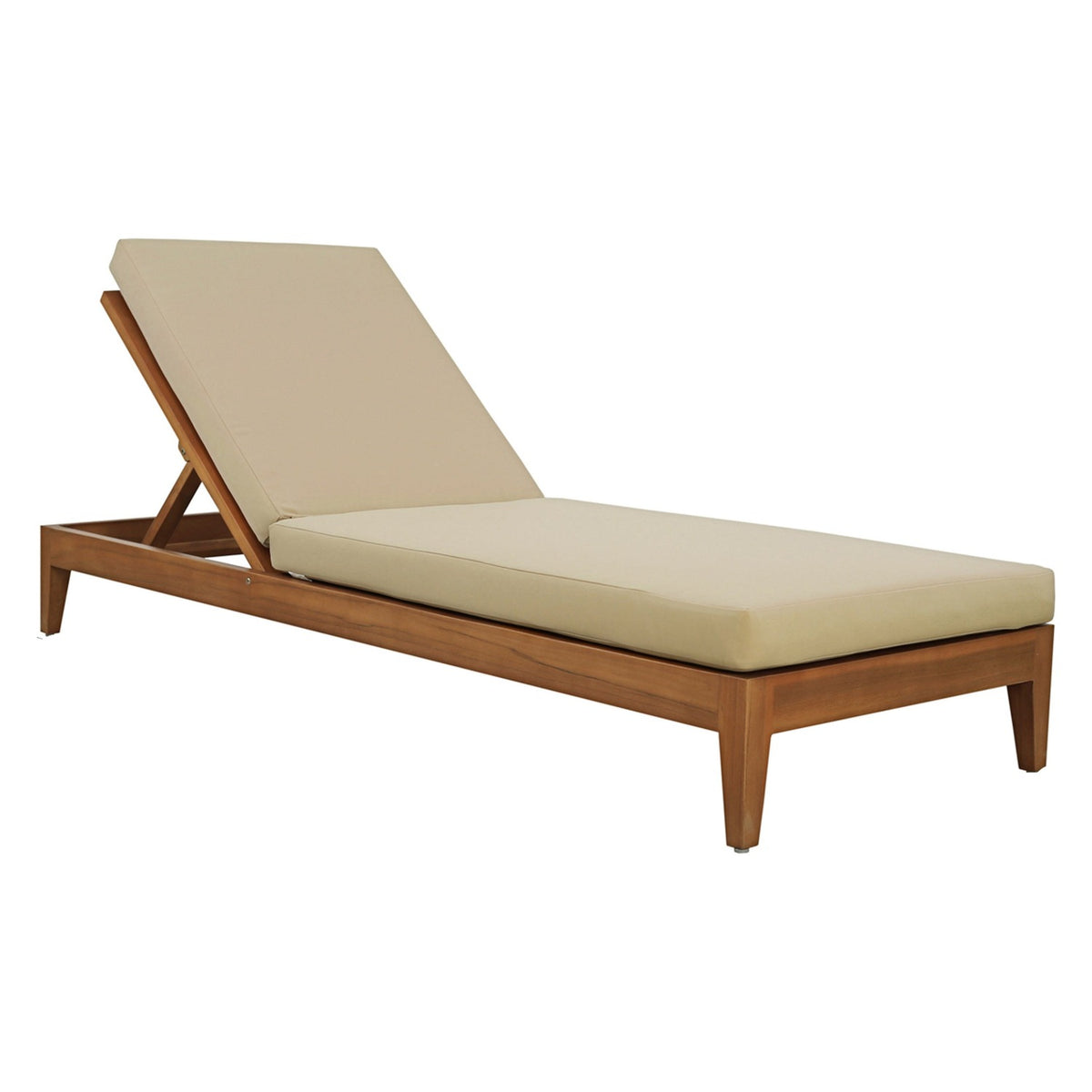 Mirella Tan Water Resistant Fabric Upholstered Outdoor Patio Chaise Lounge