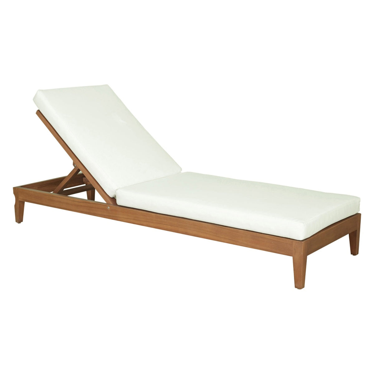 Mirella Off-White Water Resistant Fabric Upholstered Outdoor Patio Chaise Lounge