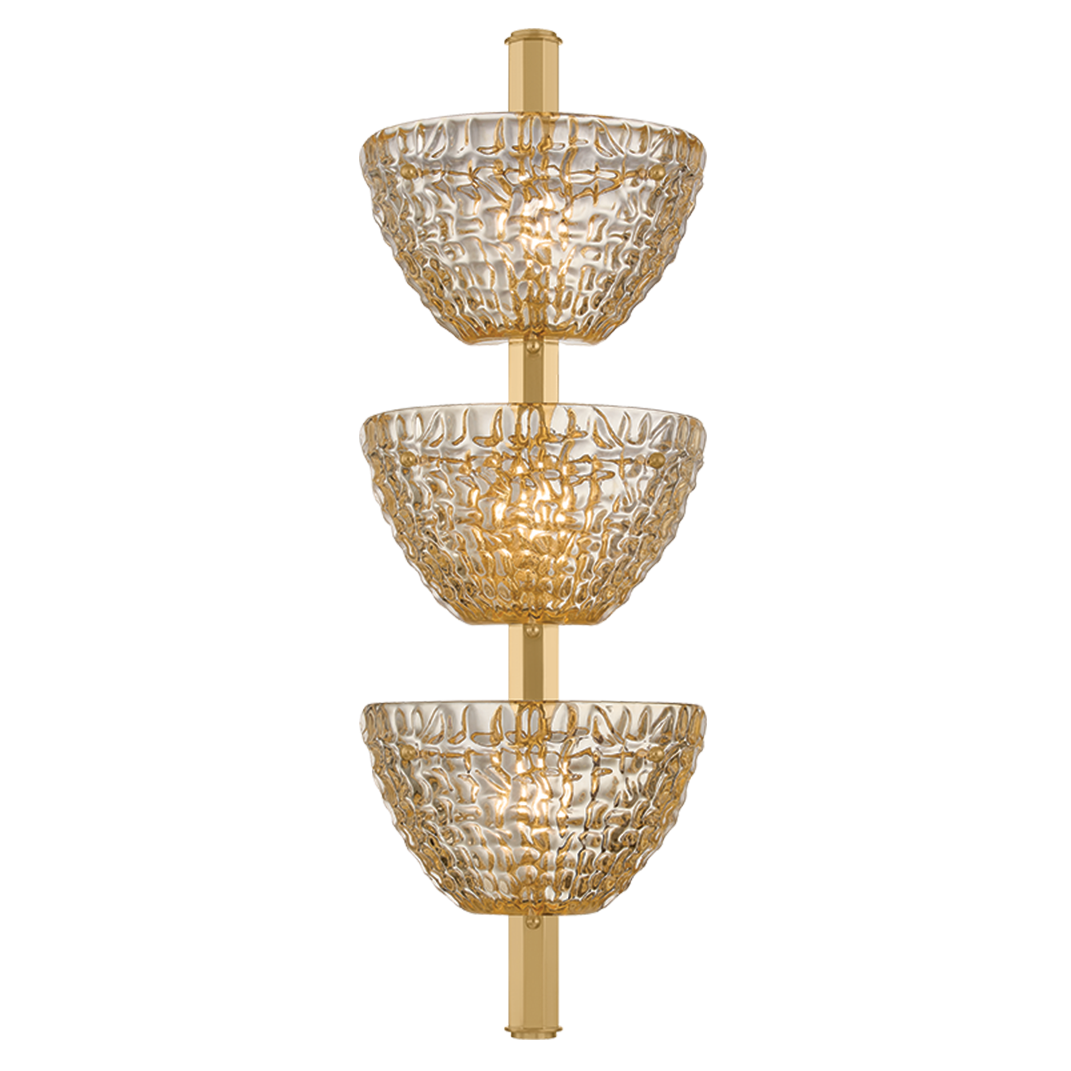 Corbett Lighting Davos Small Wall Sconce in Vintage Brass, primary product view
