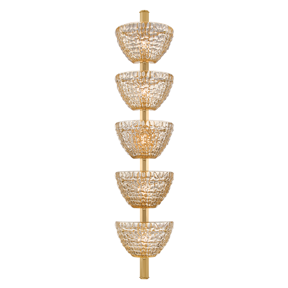 Corbett Lighting Davos Large Wall Sconce in Vintage Brass, primary product view