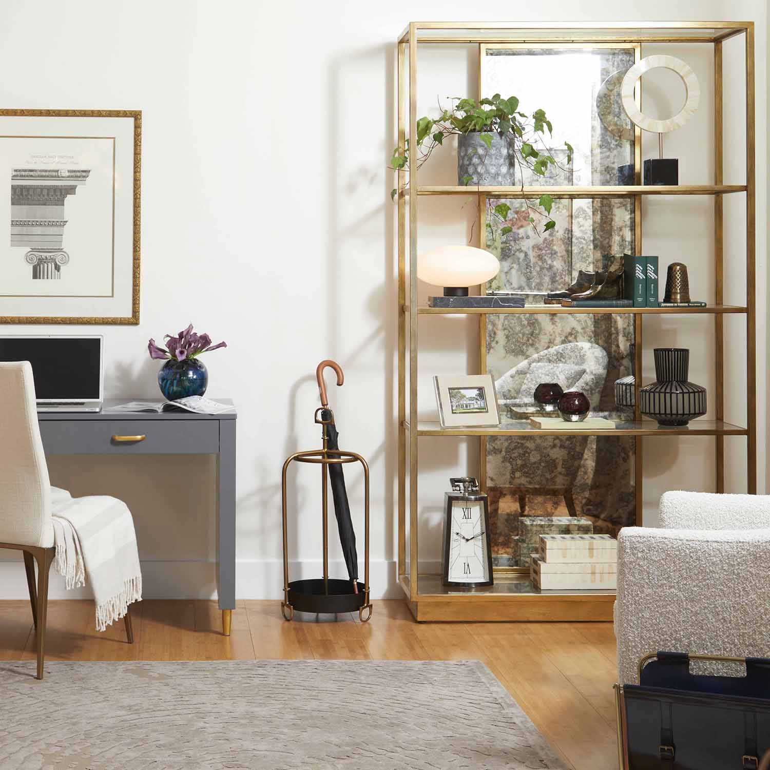 Cyan Design x J Kent Martin Antique Mirrored Galss Etagere
