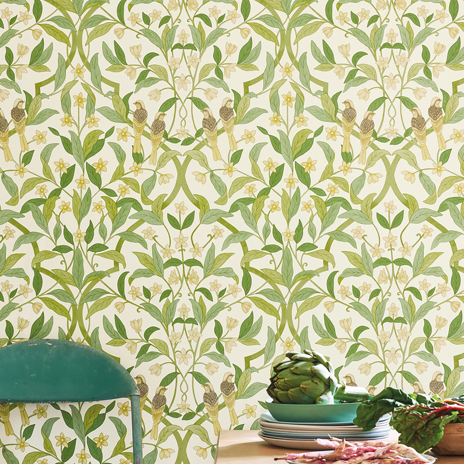 Cole & Son Seville Jasmine & Serin Symphony Wallpaper