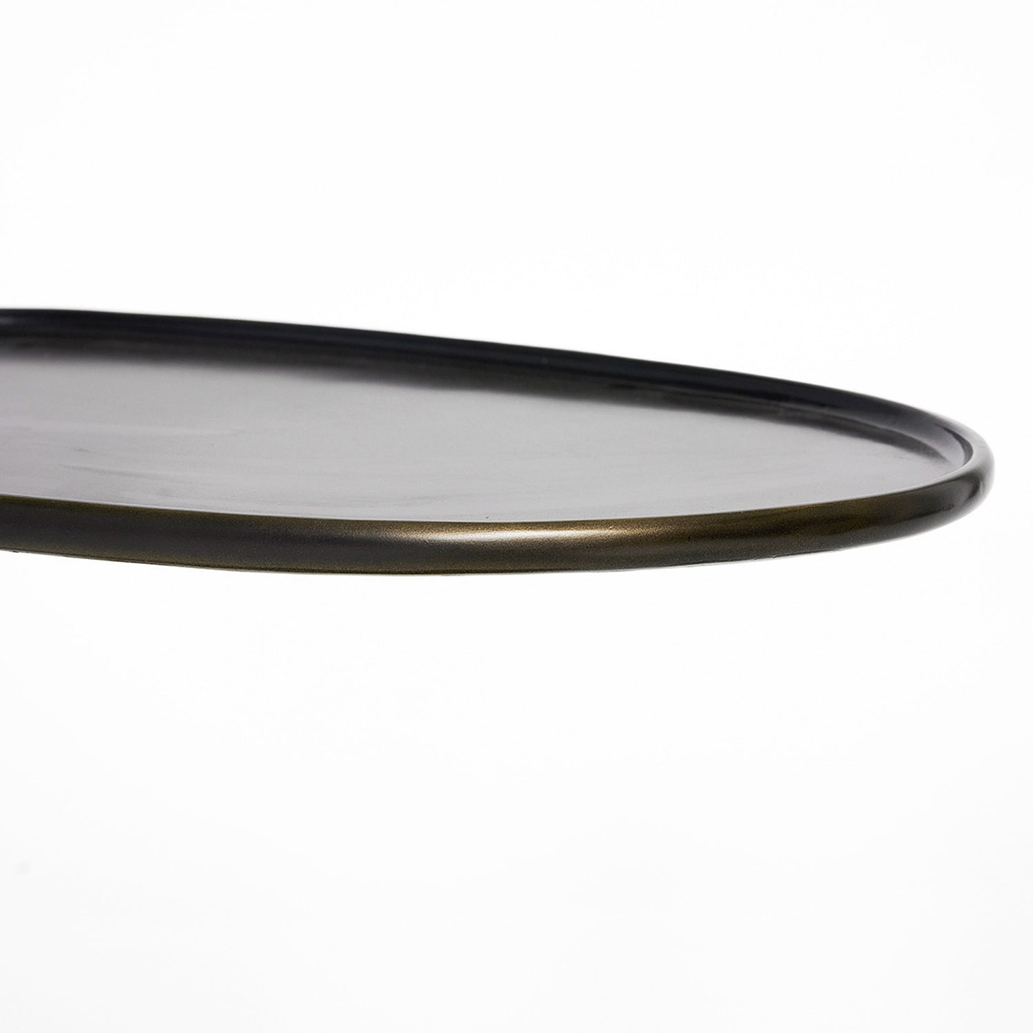 Interlude Home Duval Deep Bronze Grand Hugging Table shown to scale in a space