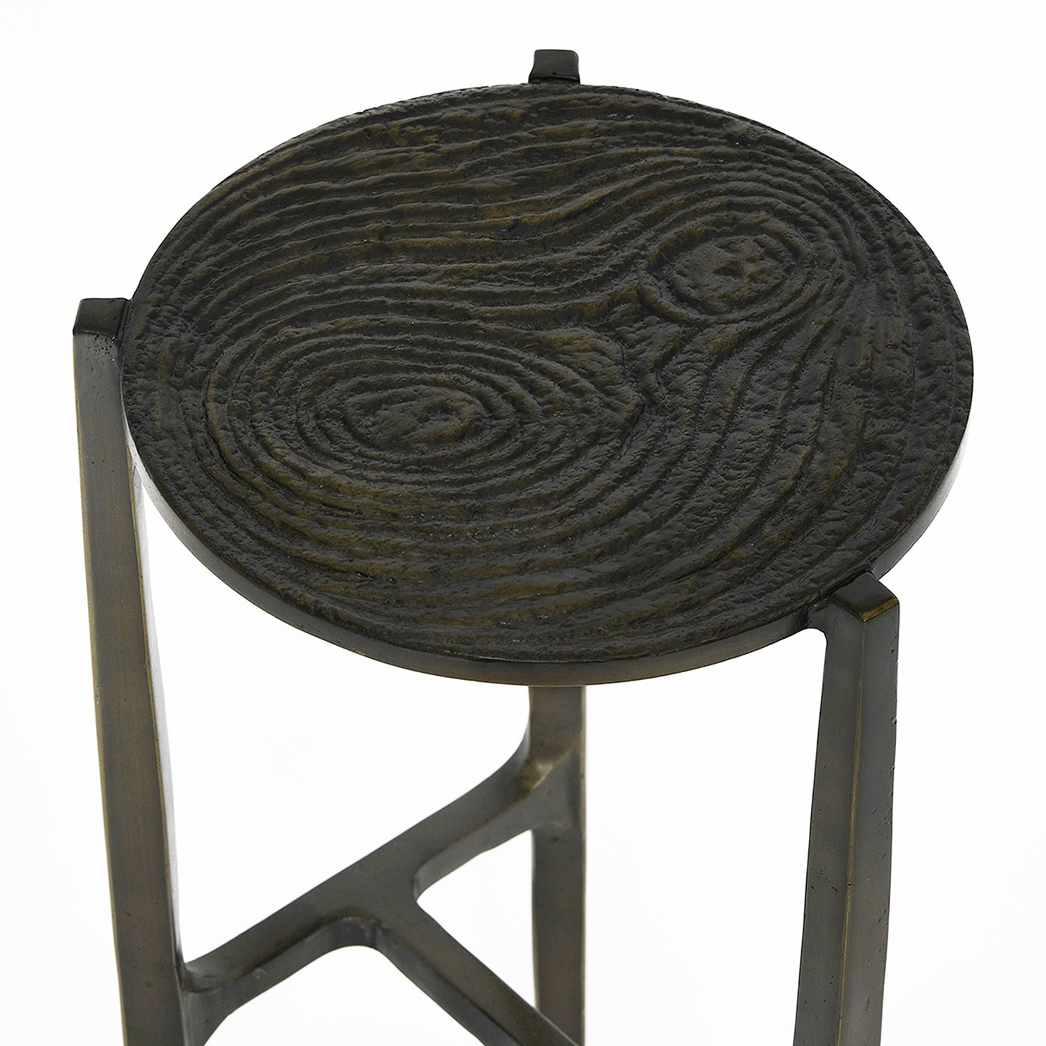 Detail of the tabletop on the Interlude Home Ligne Deep Bronze Drink Table