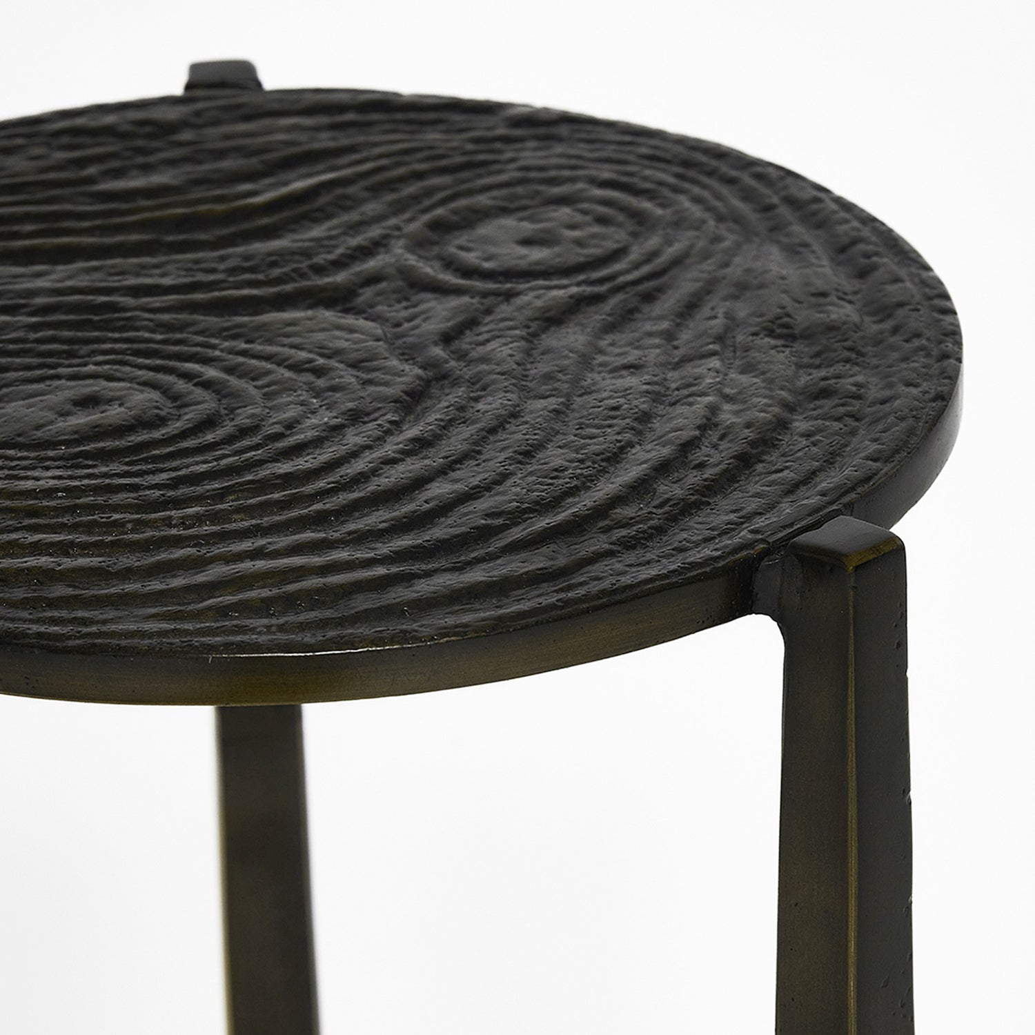 Interlude Home Ligne Deep Bronze Drink Table styled in a room