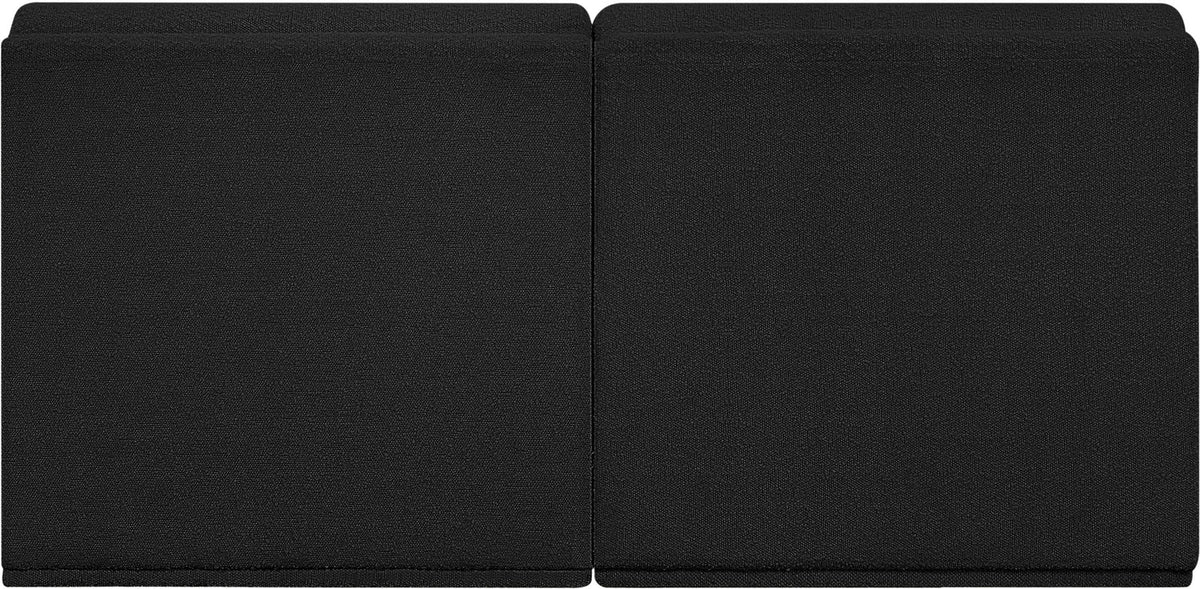 Ollie 60in Black Boucle Fabric Upholstered 2 Piece Armless Modular Loveseat