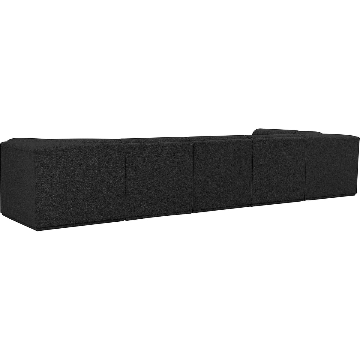 Ollie 158in Black Boucle Fabric Upholstered 6 Piece Modular Sectional Sofa