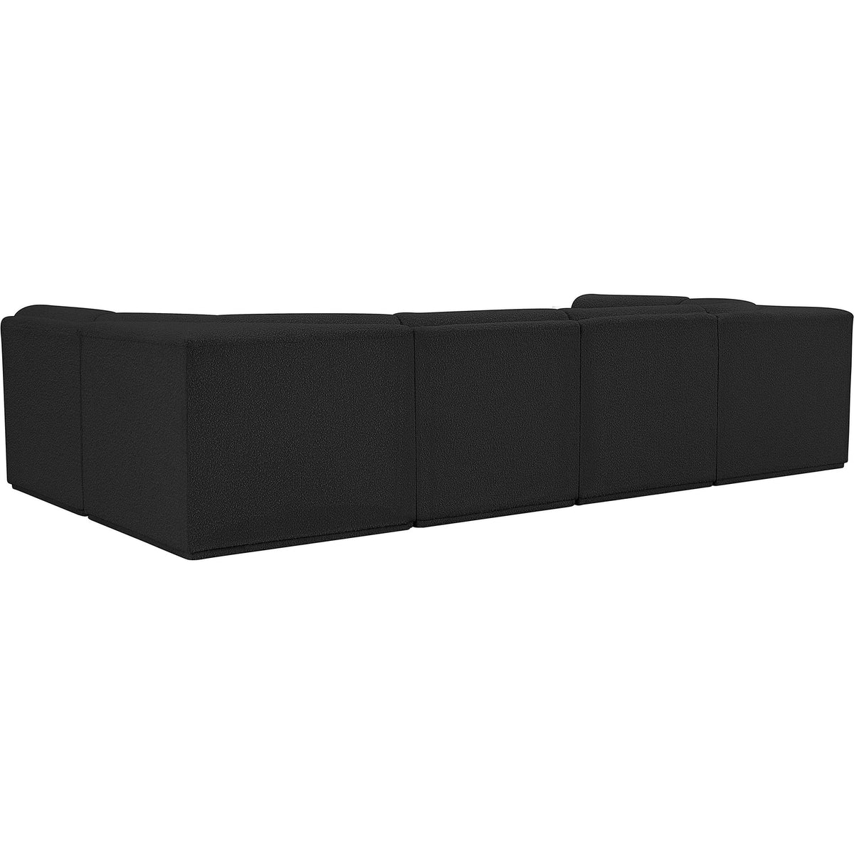 Ollie 128in Black Boucle Fabric Upholstered 6 Piece Modular Sectional Sofa