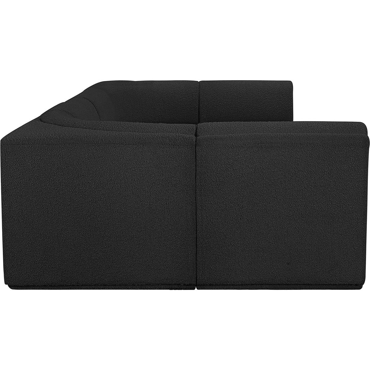 Ollie 128in Black Boucle Fabric Upholstered 6 Piece Modular Sectional Sofa