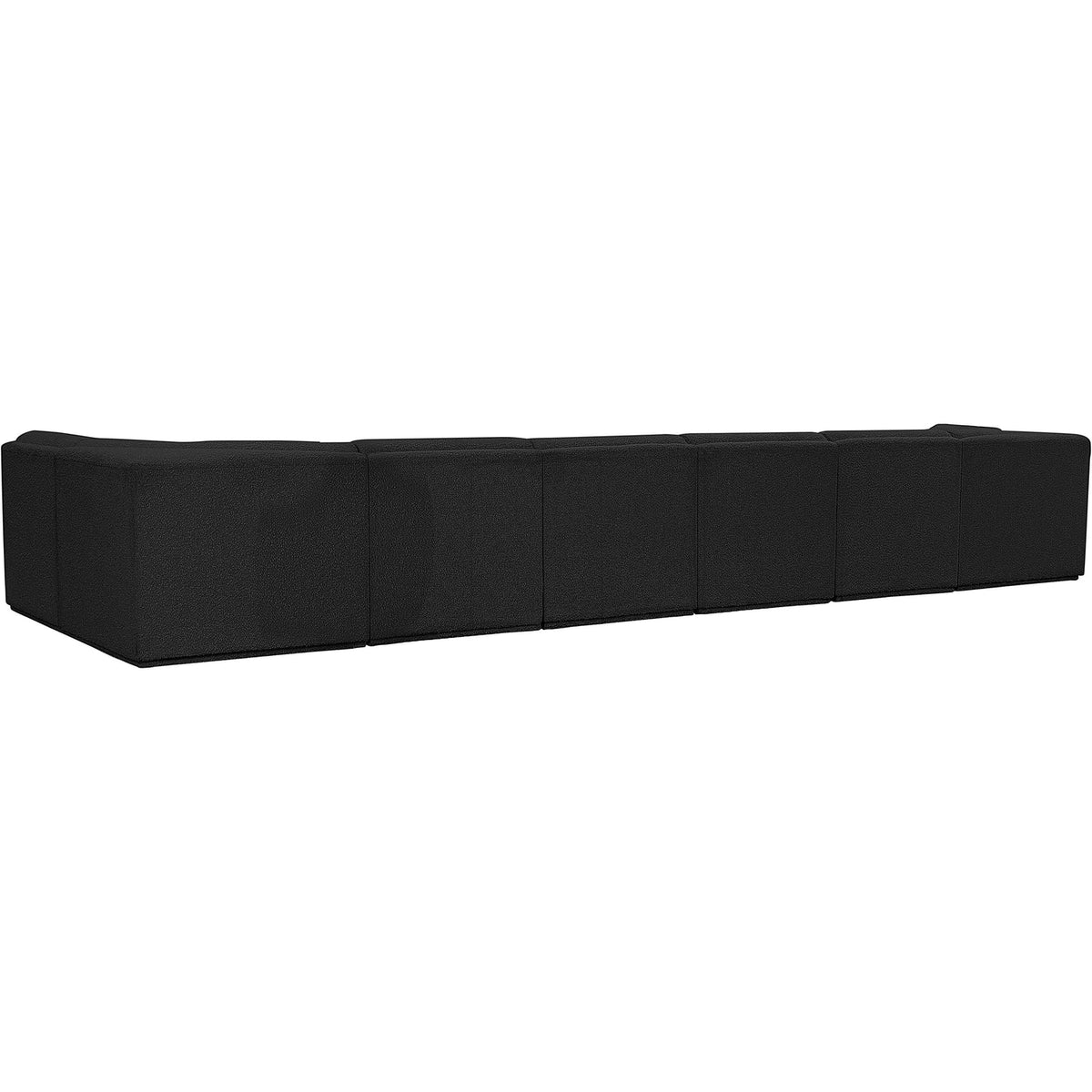 Ollie 188in Black Boucle Fabric Upholstered 7 Piece Modular Sectional Sofa