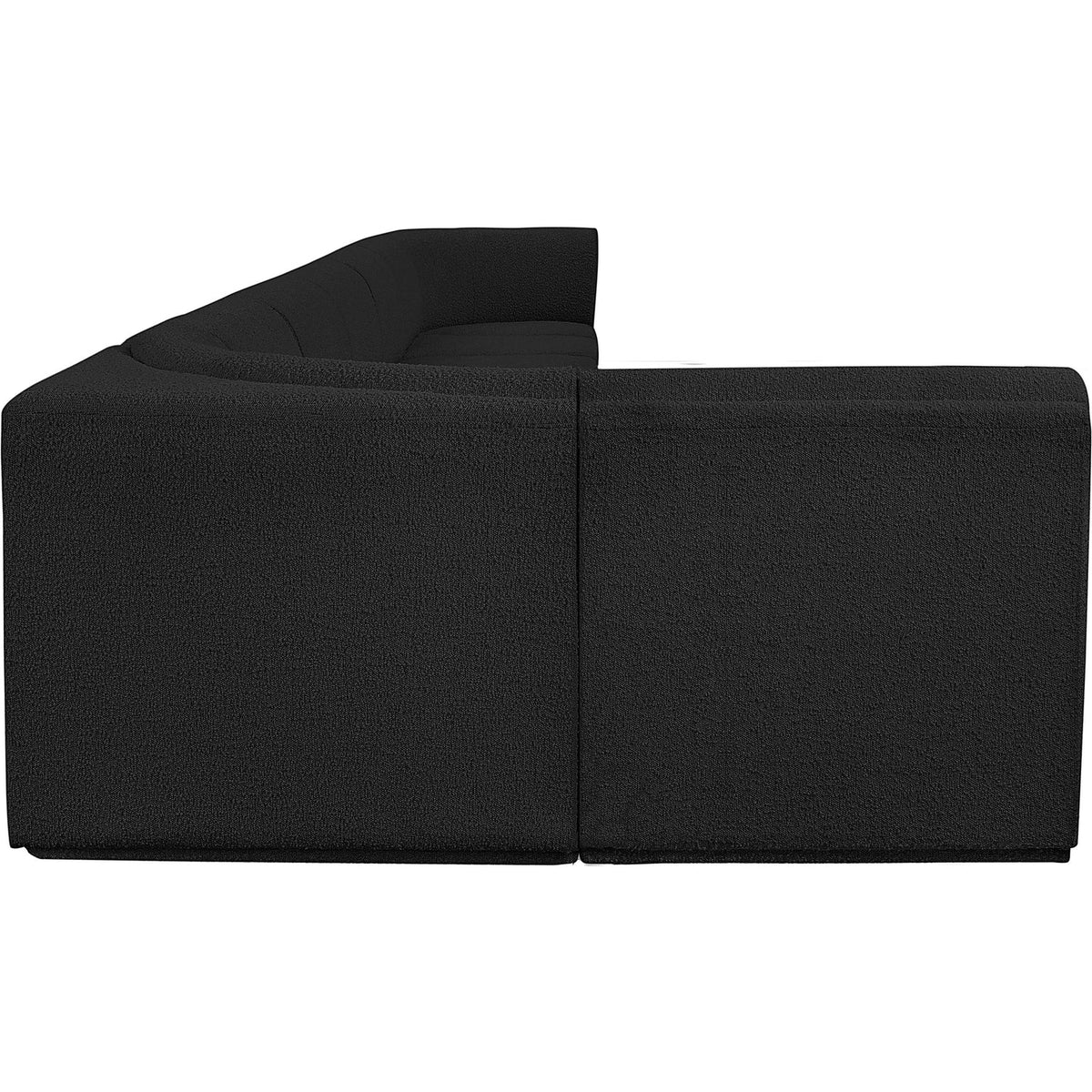 Ollie 218in Black Boucle Fabric Upholstered 8 Piece Modular Sectional Sofa