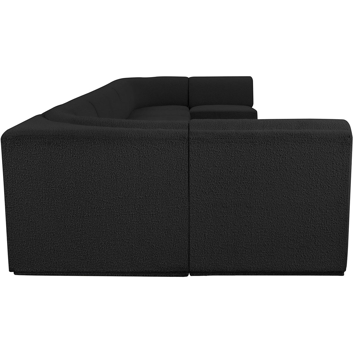 Ollie 218in Black Boucle Fabric Upholstered 9 Piece Modular Sectional Sofa