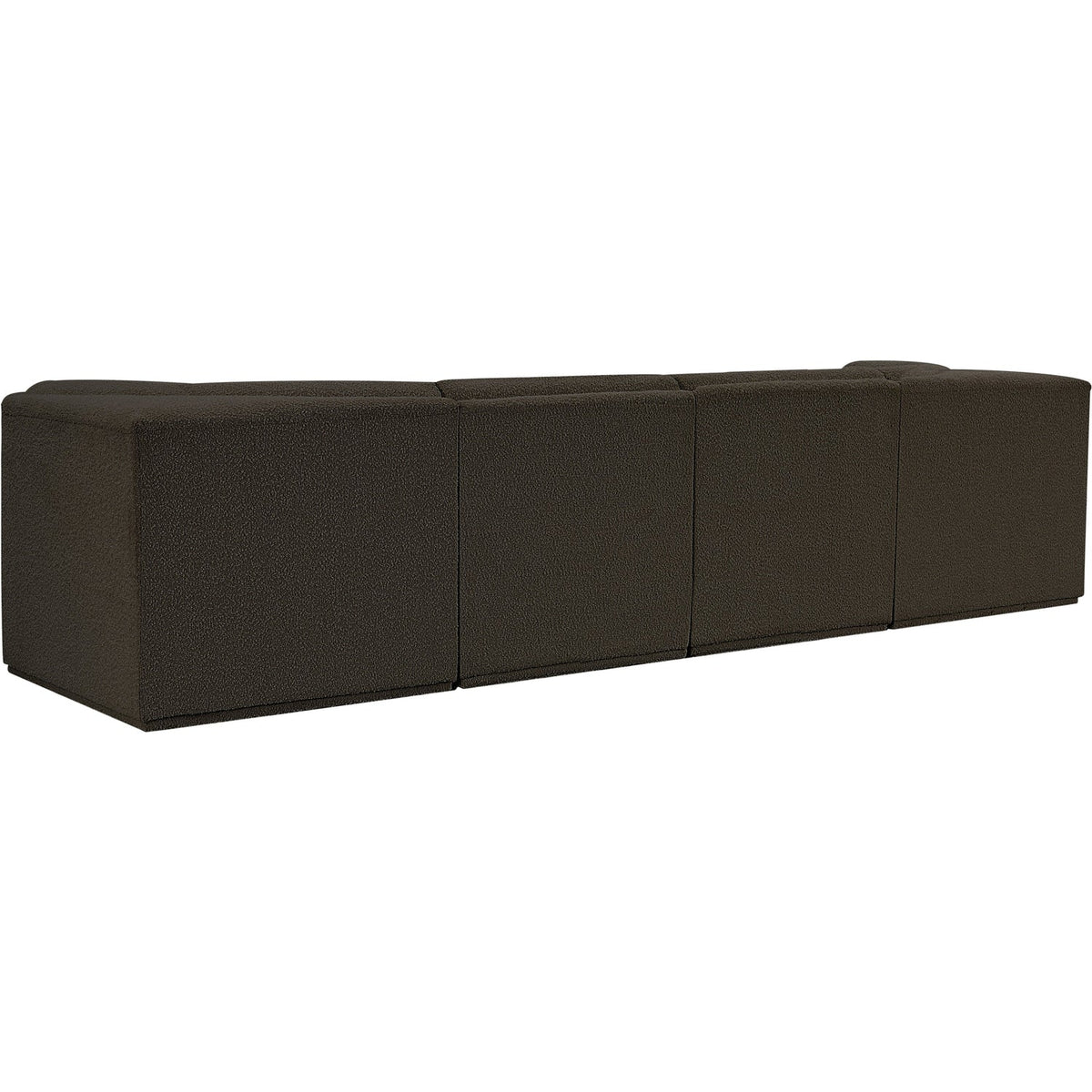 Ollie 128in Brown Boucle Fabric Upholstered 4 Piece Modular Sofa