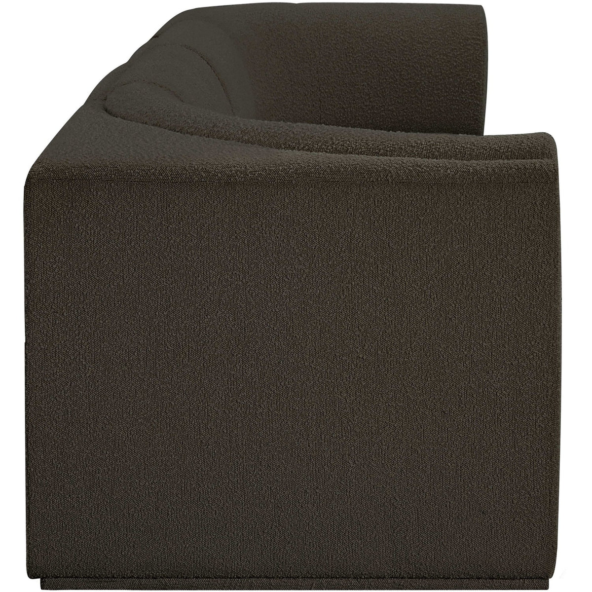 Ollie 128in Brown Boucle Fabric Upholstered 4 Piece Modular Sofa