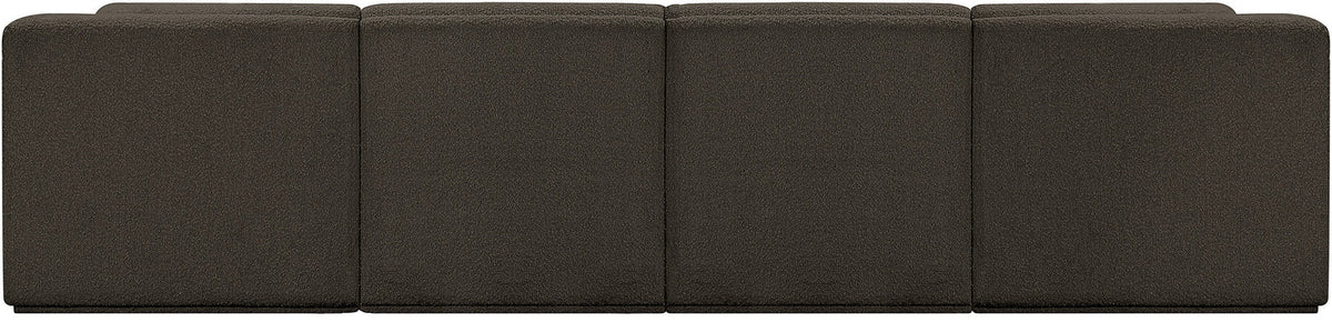 Ollie 128in Brown Boucle Fabric Upholstered 5 Piece Modular Sectional Sofa