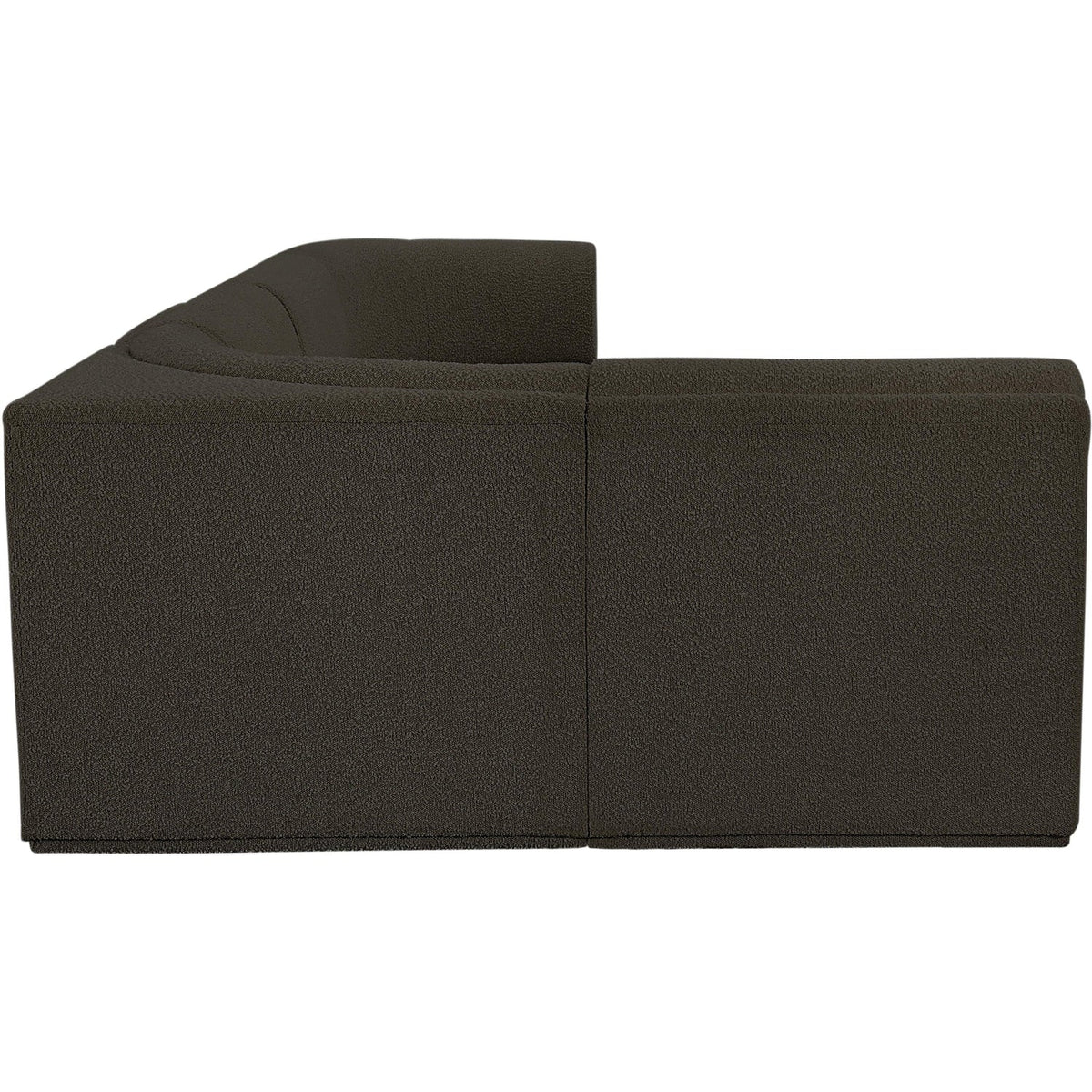 Ollie 128in Brown Boucle Fabric Upholstered 5 Piece Modular Sectional Sofa