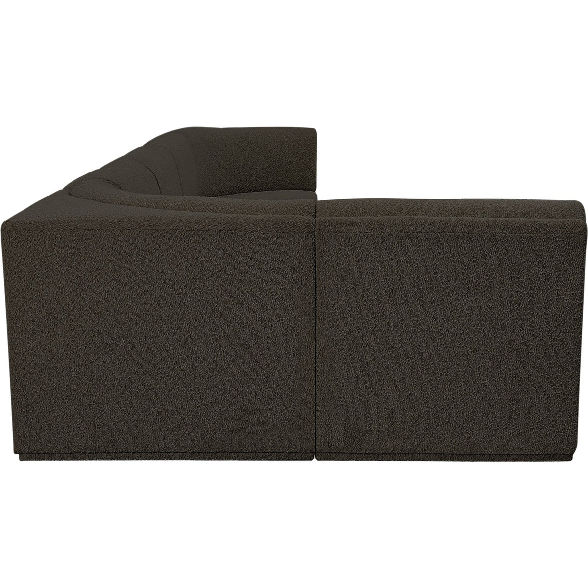 Ollie 158in Brown Boucle Fabric Upholstered 6 Piece Modular Sectional Sofa