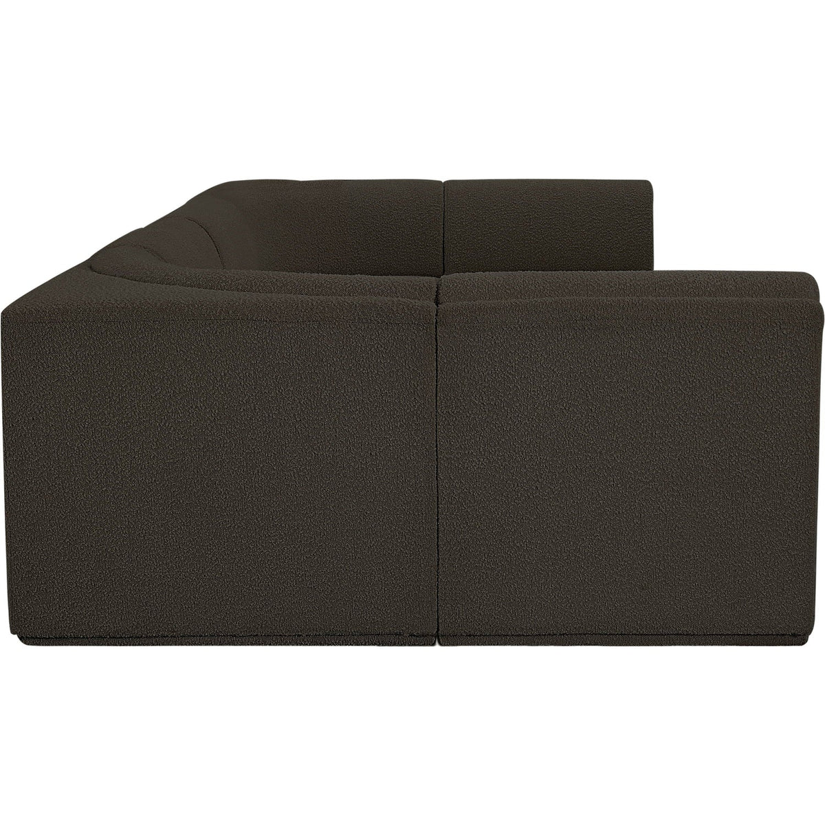 Ollie 128in Brown Boucle Fabric Upholstered 6 Piece Modular Sectional Sofa