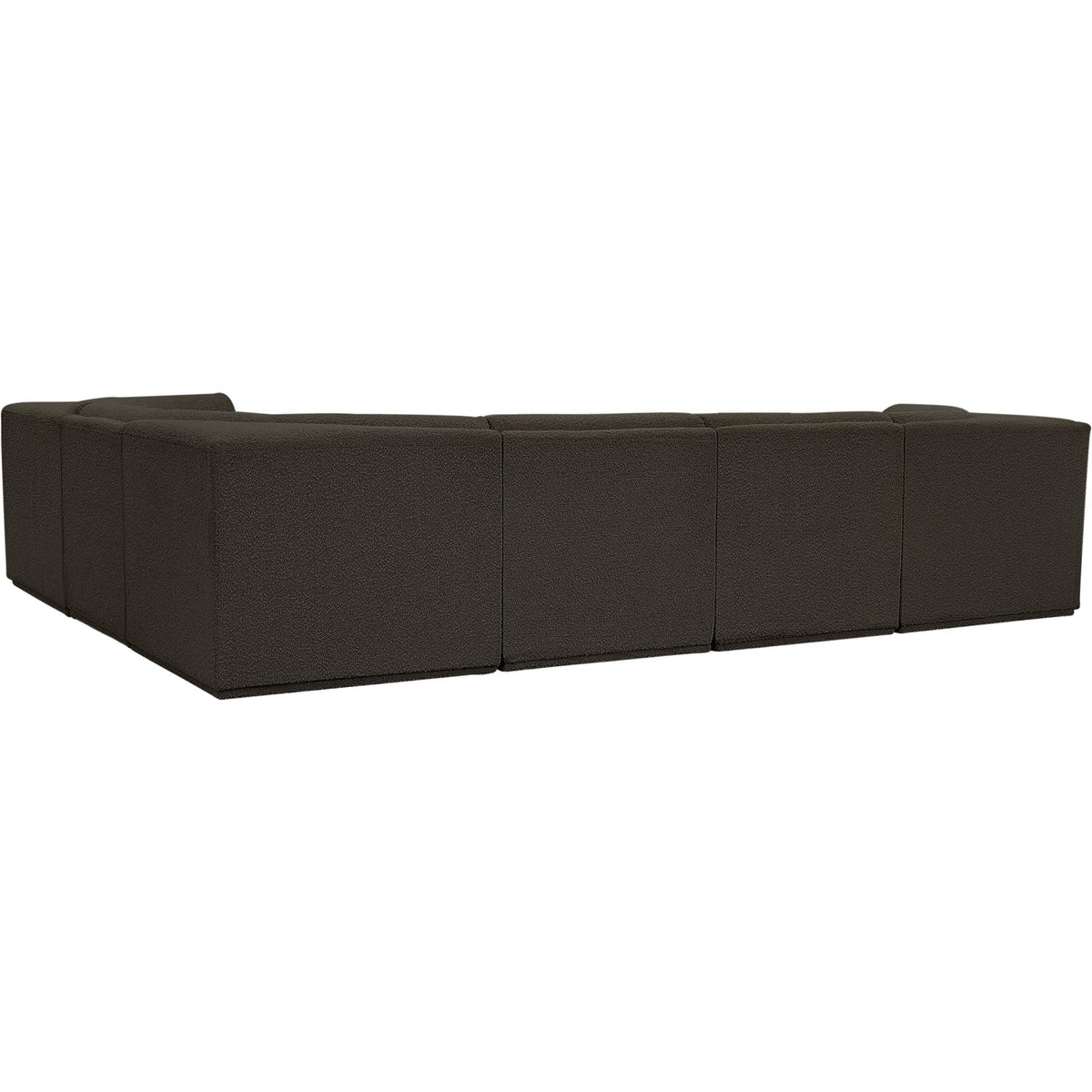 Ollie 128in Brown Boucle Fabric Upholstered 6 Piece Modular Sectional Sofa