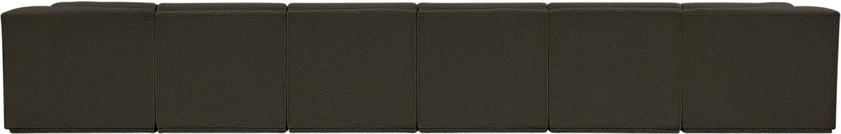 Ollie 188in Brown Boucle Fabric Upholstered 8 Piece Modular Sectional Sofa