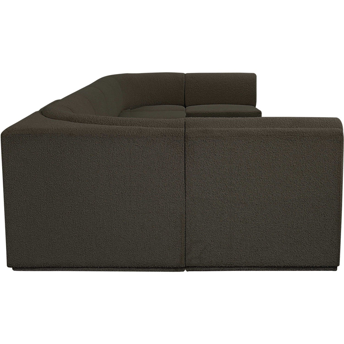 Ollie 188in Brown Boucle Fabric Upholstered 8 Piece Modular Sectional Sofa