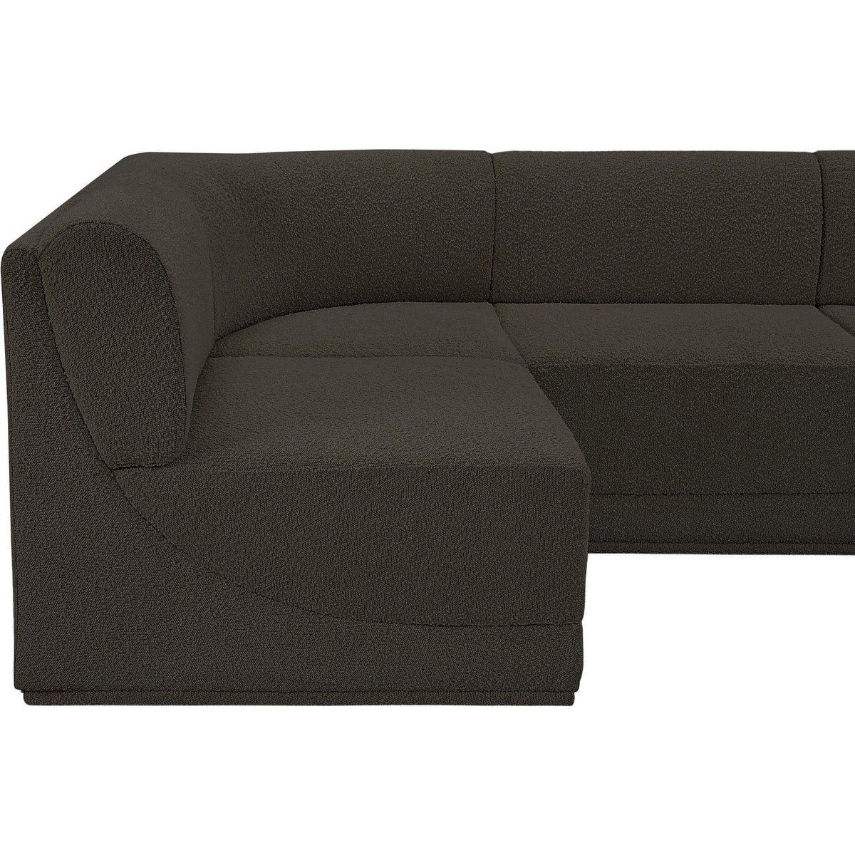 Ollie 188in Brown Boucle Fabric Upholstered 8 Piece Modular Sectional Sofa