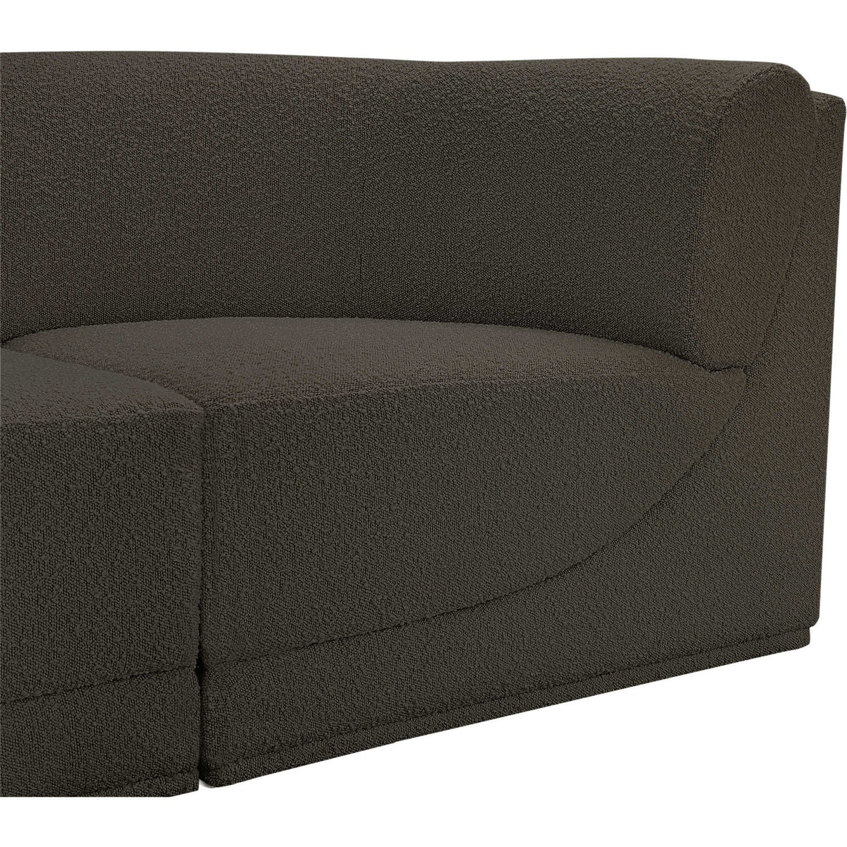 Ollie 218in Brown Boucle Fabric Upholstered 8 Piece Modular Sectional Sofa
