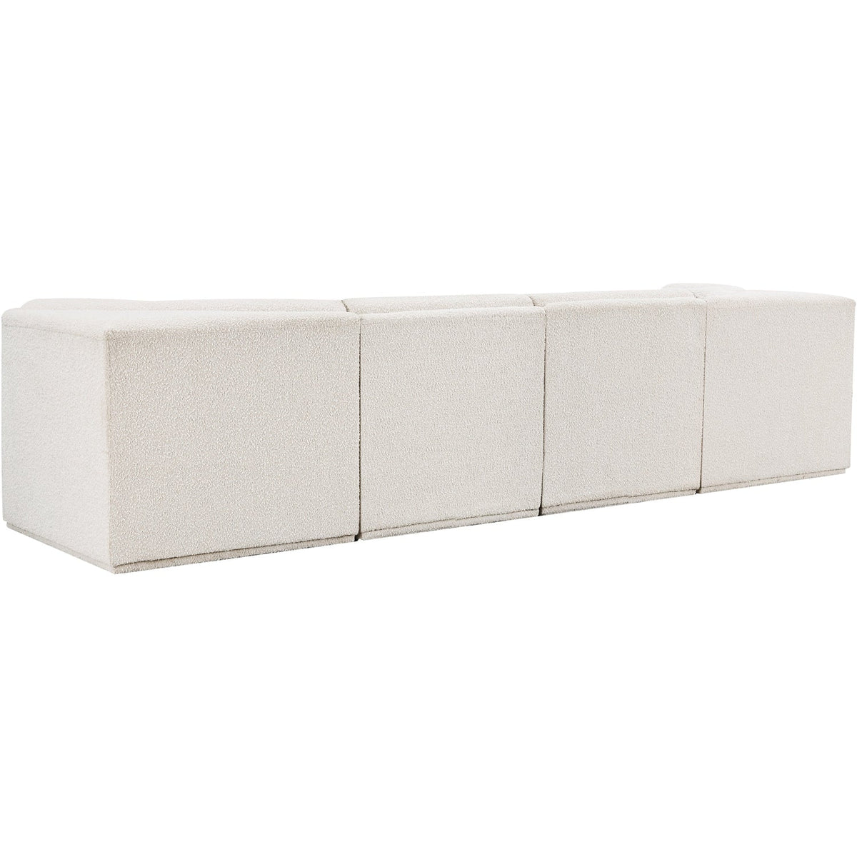 Ollie 128in Cream Boucle Fabric Upholstered 4 Piece Modular Sofa