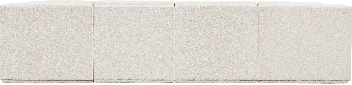 Ollie 128in Cream Boucle Fabric Upholstered 5 Piece Modular Sectional Sofa