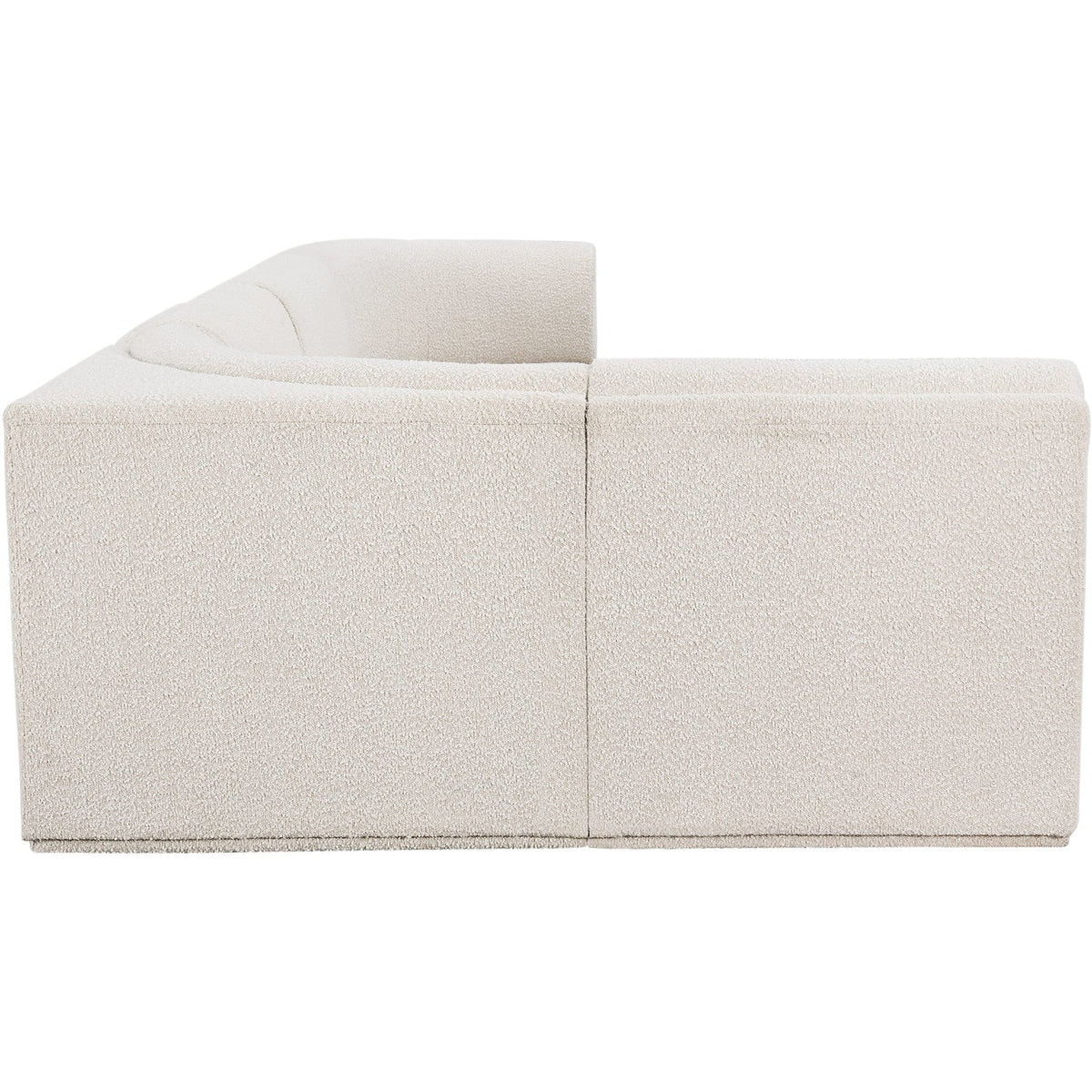 Ollie 128in Cream Boucle Fabric Upholstered 5 Piece Modular Sectional Sofa
