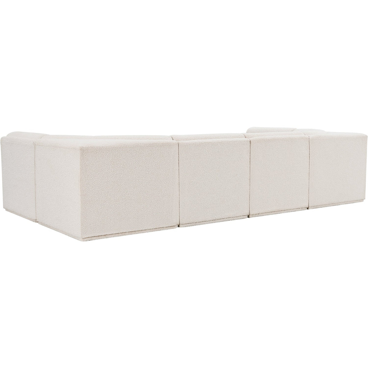 Ollie 128in Cream Boucle Fabric Upholstered 6 Piece Modular Sectional Sofa