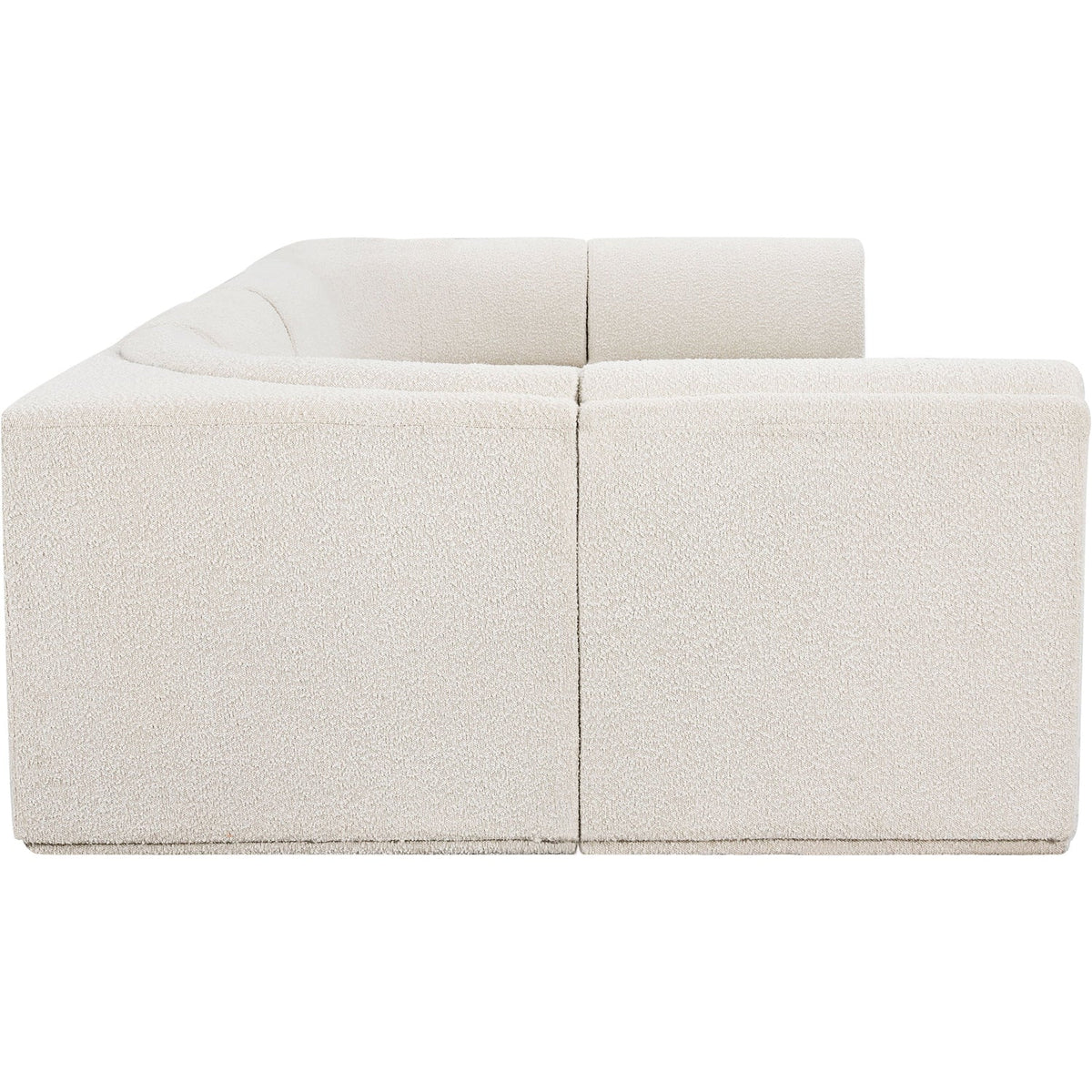 Ollie 128in Cream Boucle Fabric Upholstered 6 Piece Modular Sectional Sofa