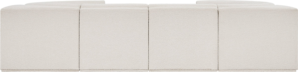 Ollie 128in Cream Boucle Fabric Upholstered 8 Piece Modular Sectional Sofa
