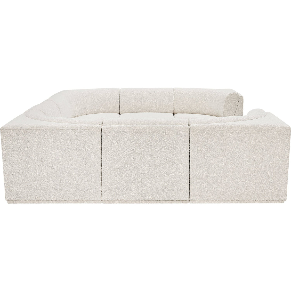 Ollie 128in Cream Boucle Fabric Upholstered 8 Piece Modular Sectional Sofa