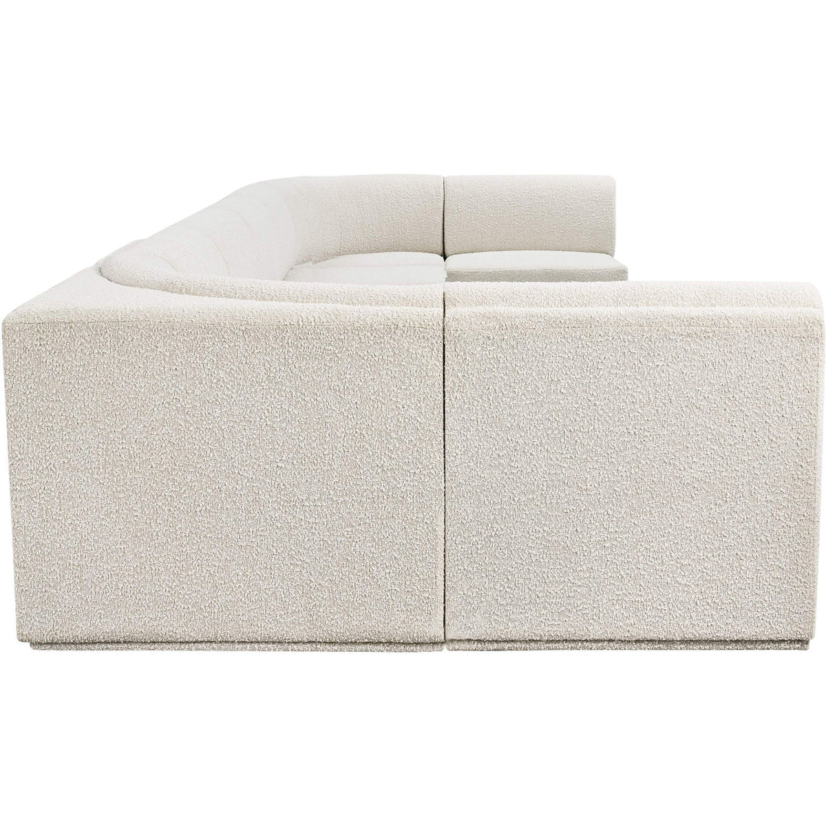 Ollie 188in Cream Boucle Fabric Upholstered 8 Piece Modular Sectional Sofa