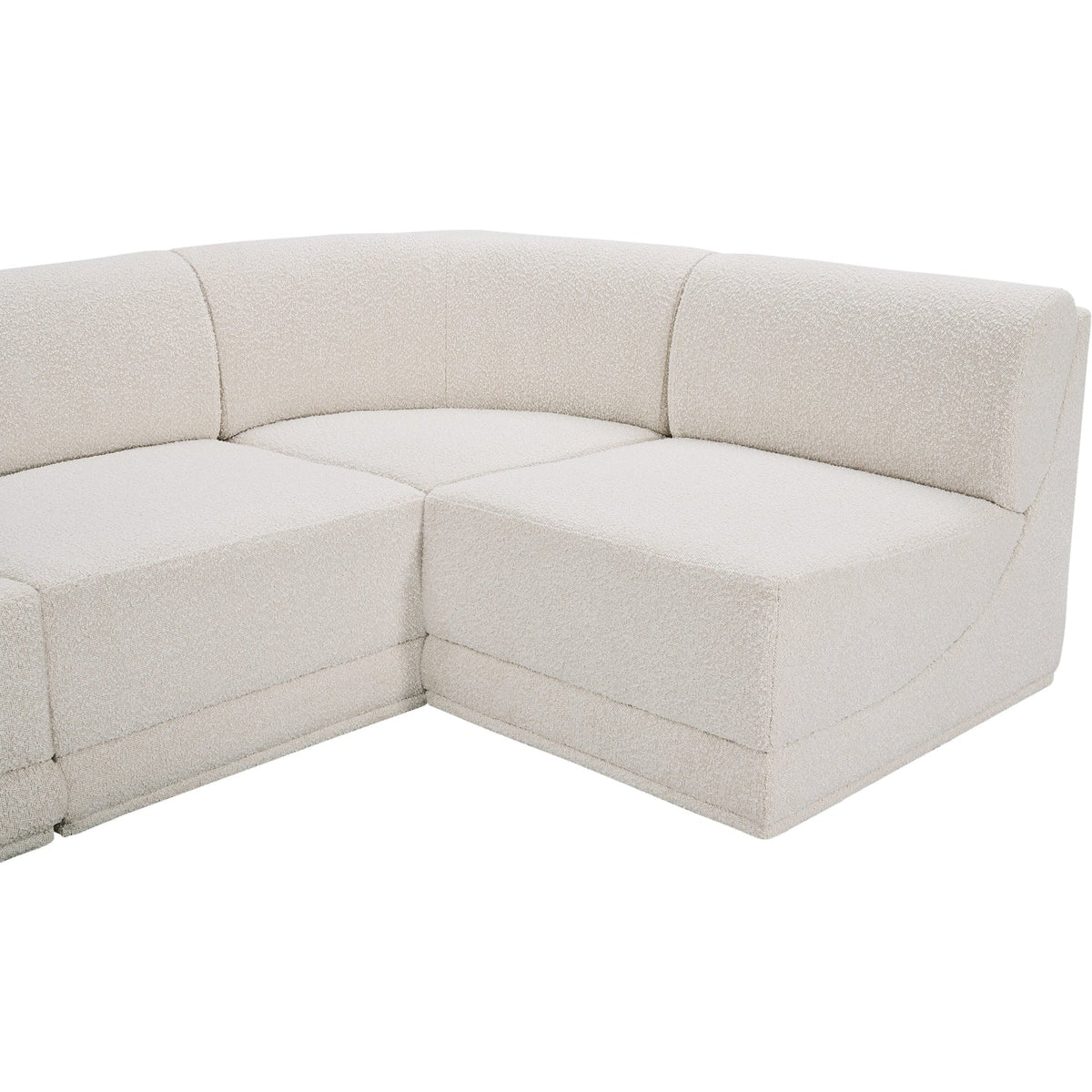 Ollie 188in Cream Boucle Fabric Upholstered 8 Piece Modular Sectional Sofa