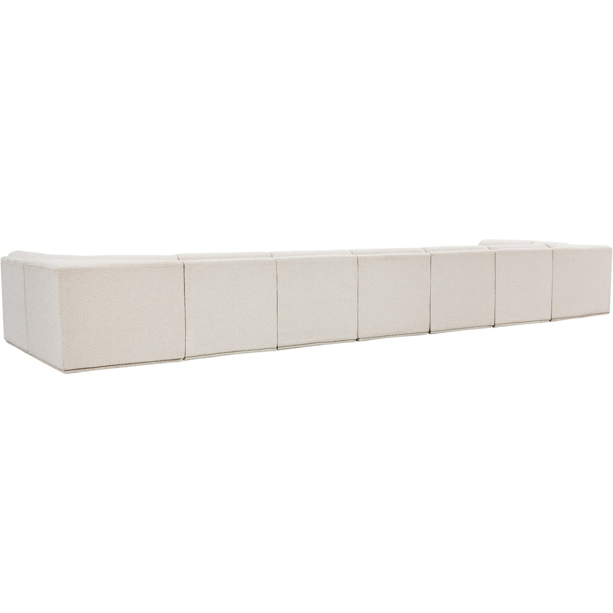Ollie 218in Cream Boucle Fabric Upholstered 9 Piece Modular Sectional Sofa