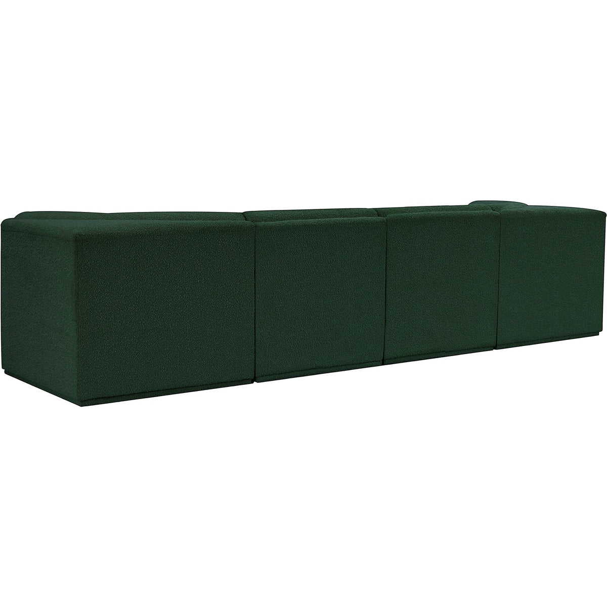 Ollie 128in Green Boucle Fabric Upholstered 4 Piece Modular Sofa