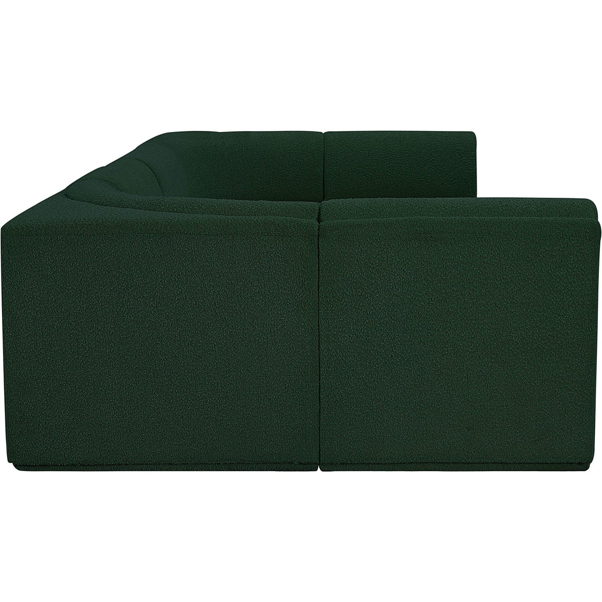 Ollie 128in Green Boucle Fabric Upholstered 6 Piece Modular Sectional Sofa