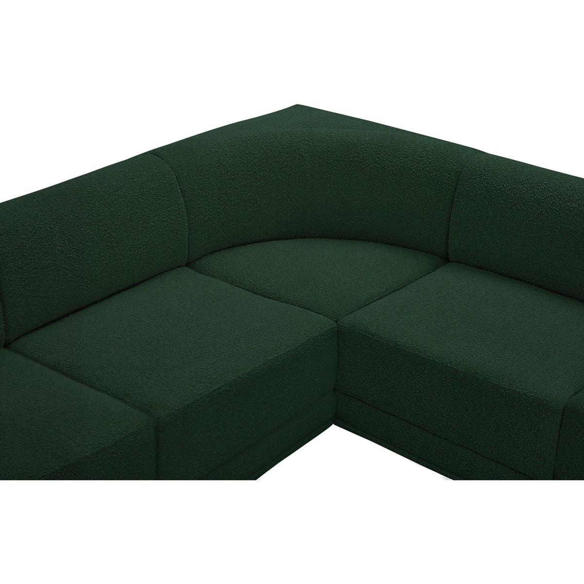 Ollie 128in Green Boucle Fabric Upholstered 6 Piece Modular Sectional Sofa