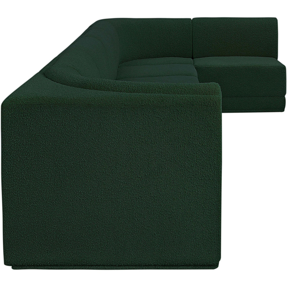 Ollie 188in Green Boucle Fabric Upholstered 7 Piece Modular Sectional Sofa