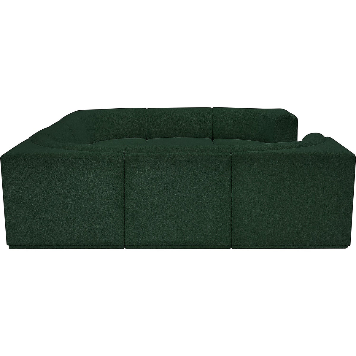 Ollie 128in Green Boucle Fabric Upholstered 8 Piece Modular Sectional Sofa