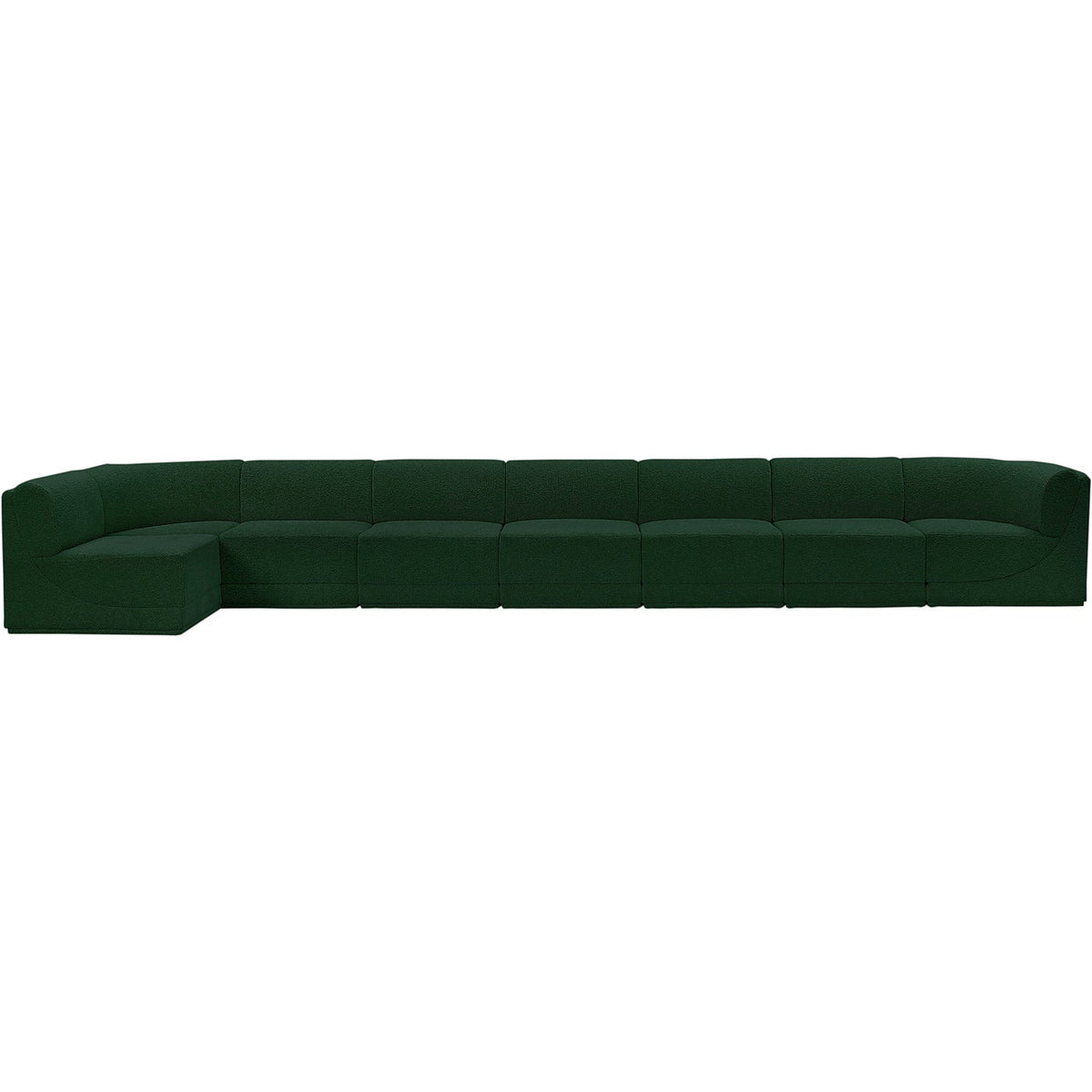 Ollie 218in Green Boucle Fabric Upholstered 8 Piece Modular Sectional Sofa