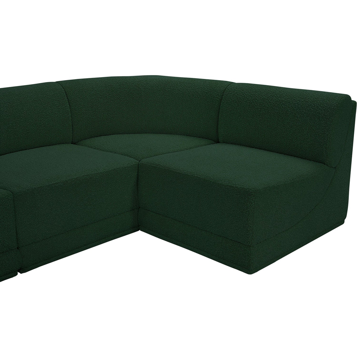 Ollie 218in Green Boucle Fabric Upholstered 8 Piece Modular Sectional Sofa
