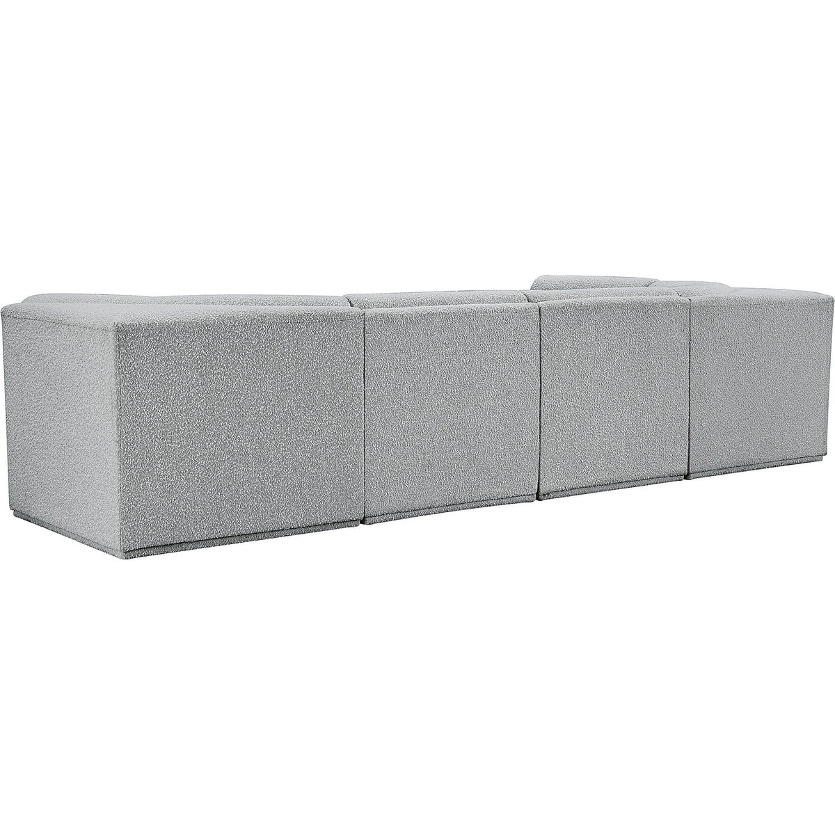 Ollie 128in Grey Boucle Fabric Upholstered 5 Piece Modular Sectional Sofa