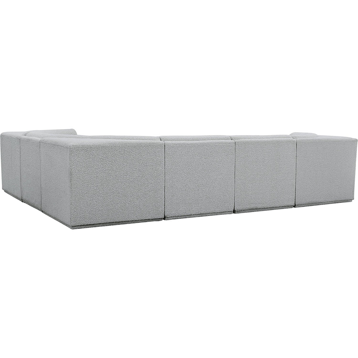 Ollie 128in Grey Boucle Fabric Upholstered 6 Piece Modular Sectional Sofa