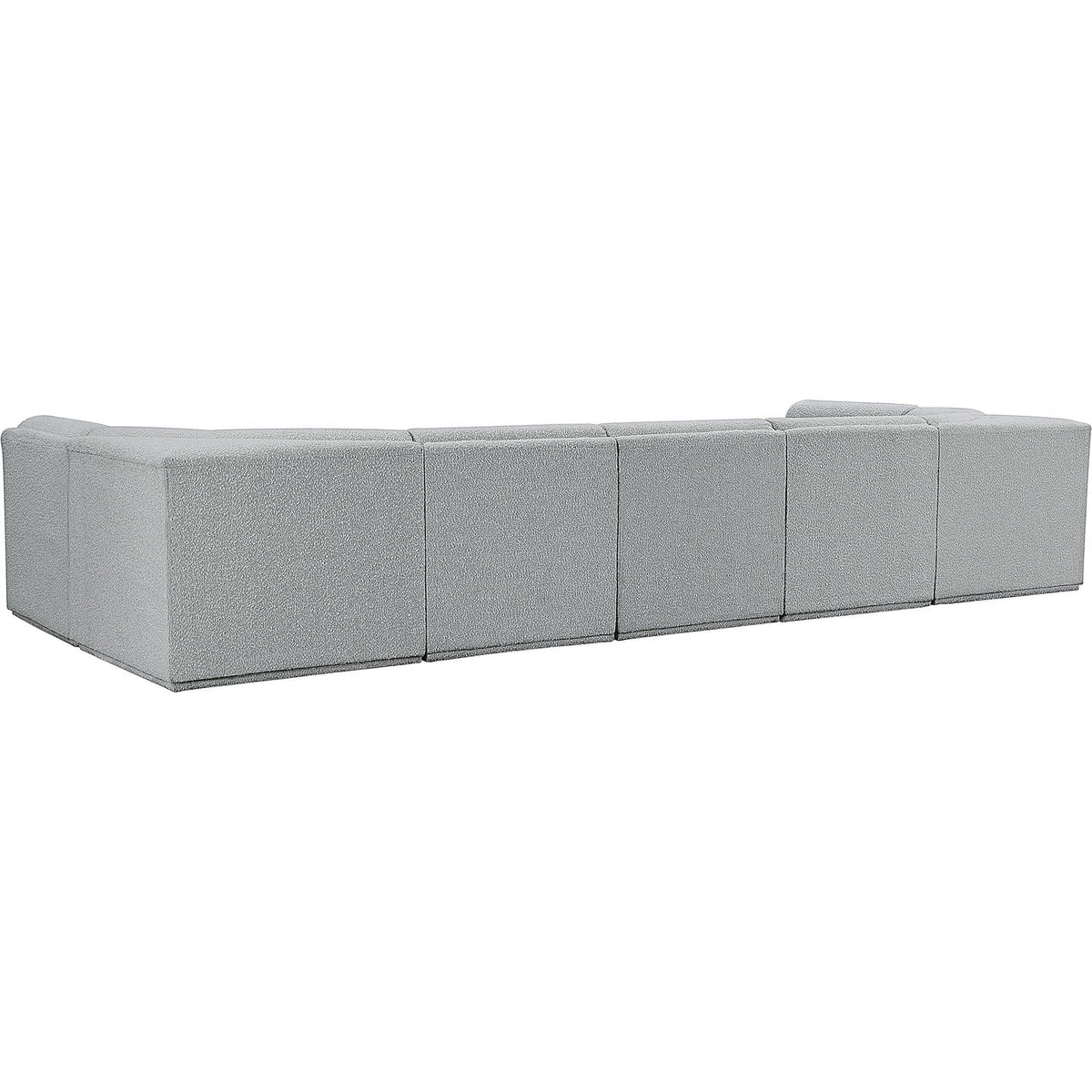 Ollie 158in Grey Boucle Fabric Upholstered 7 Piece Modular Sectional Sofa