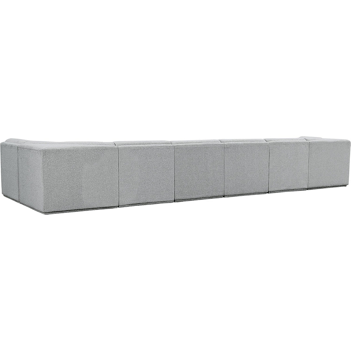 Ollie 188in Grey Boucle Fabric Upholstered 7 Piece Modular Sectional Sofa